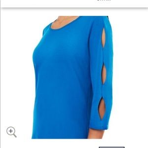 Red tunic with sleeve cut outs